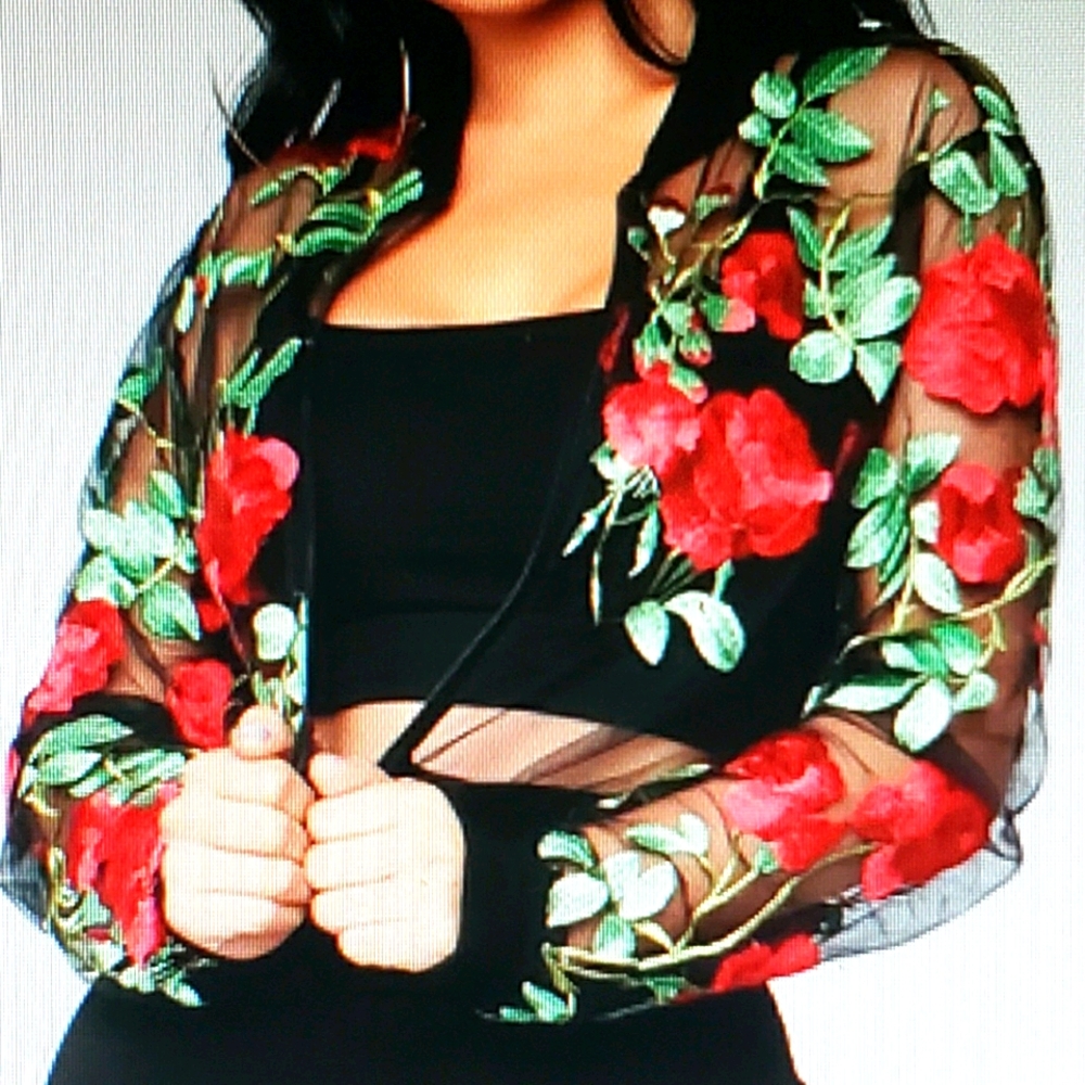 Mesh Bomber Style Jacket
